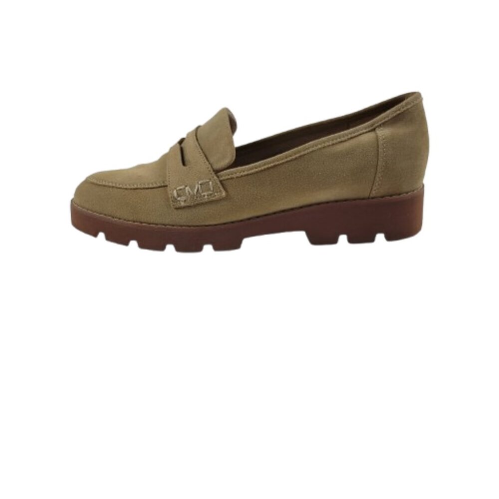 Vionic Tan Penny Loafers with Brown Lug Sole